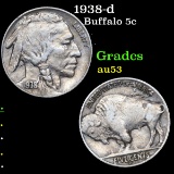 1938-d Buffalo Nickel 5c Grades Select AU