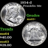 1954-d Franklin Half Dollar 50c Grades Select+ Unc