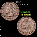 1887 Indian Cent 1c Grades vf details