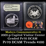 2001-p Capitol Visitor Center Modern Commem Dollar $1 Grades GEM++ Proof Deep Cameo