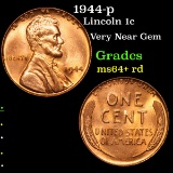 1944-p Lincoln Cent 1c Grades Choice+ Unc RD