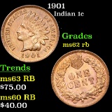 1901 Indian Cent 1c Grades Select Unc RB