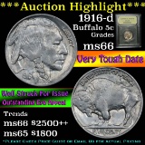 ***Auction Highlight*** 1916-d Buffalo Nickel 5c Graded GEM+ Unc By USCG (fc)