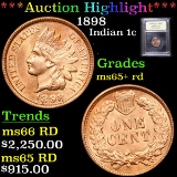 ***Auction Highlight*** 1898 Indian Cent 1c Graded Gem+ Unc RD By USCG (fc)
