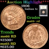 ***Auction Highlight*** 1906 Indian Cent 1c Graded Gem+ Unc RD By USCG (fc)