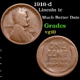 1916-d Lincoln Cent 1c Grades vg+