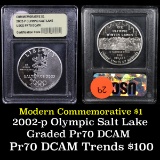 2002-p Olympic Salt Lake Modern Commem Dollar $1 Grades GEM++ Proof Deep Cameo