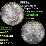1882-p Morgan Dollar $1 Grades Choice+ Unc