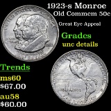 1923-s Monroe Old Commem Half Dollar 50c Grades Unc Details