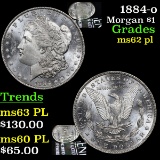 1884-o Morgan Dollar $1 Grades Select Unc PL