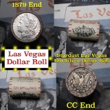 ***Auction Highlight*** Full Morgan/Peace Stardust Hotel silver $1 roll $20, 1879 & cc ends (fc)