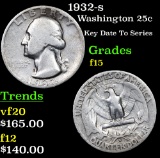1932-s Washington Quarter 25c Grades f+