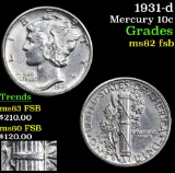 1931-d Mercury Dime 10c Grades Select Unc FSB