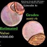 Mint Error Struck 80% Off Center; Double Stuck; Mushroom Indent Lincoln Cent 1c Grades Select Unc RB
