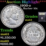 ***Auction Highlight*** 1900-o Barber Dime 10c Graded Select Unc by USCG (fc)