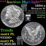 ***Auction Highlight*** 1894-s Morgan Dollar $1 Graded Select Unc+ PL By USCG (fc)