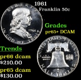 1961 Franklin Half Dollar 50c Grades GEM+ Proof Deep Cameo