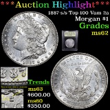 ***Auction Highlight*** 1887-s/s Top 100 Vam 2a Morgan Dollar $1 Graded Select Unc By USCG (fc)