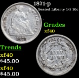 1871-p Seated Liberty Half Dime 1/2 10c Grades xf