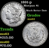 1891-p Morgan Dollar $1 Grades Select Unc