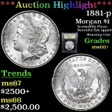 ***Auction Highlight*** 1881-p Morgan Dollar $1 Graded GEM++ Unc By USCG (fc)