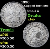 1830 Capped Bust Half Dollar 50c Grades xf