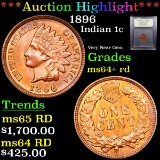 ***Auction Highlight*** 1896 Indian Cent 1c Graded Choice+ Unc RD By USCG (fc)