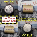 *Auction Highlight* Full Morgan/Peace Aladdin Hotel silver $1 roll $20, 1890 & CC ends (fc)