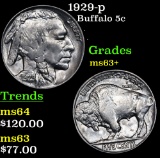 1929-p Buffalo Nickel 5c Grades Select+ Unc