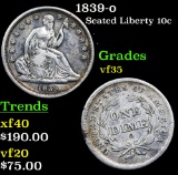 1839-o Seated Liberty Dime 10c Grades vf++