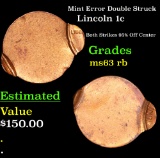 Mint Error Double Struck Lincoln Cent 1c Grades Select Unc RB
