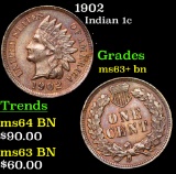 1902 Indian Cent 1c Grades Select+ Unc BN