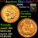 ***Auction Highlight*** 1906 Indian Cent 1c Graded Choice+ Unc RD By USCG (fc)