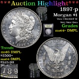 ***Auction Highlight*** 1897-p Morgan Dollar $1 Graded Choice Unc+ DMPL by USCG (fc)