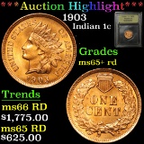 ***Auction Highlight*** 1903 Indian Cent 1c Graded Gem+ Unc RD by USCG (fc)