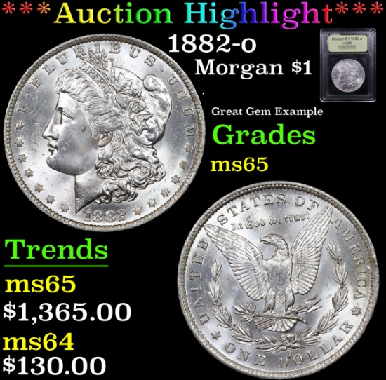 ***Auction Highlight*** 1882-o Morgan Dollar $1 Graded GEM Unc By USCG (fc)