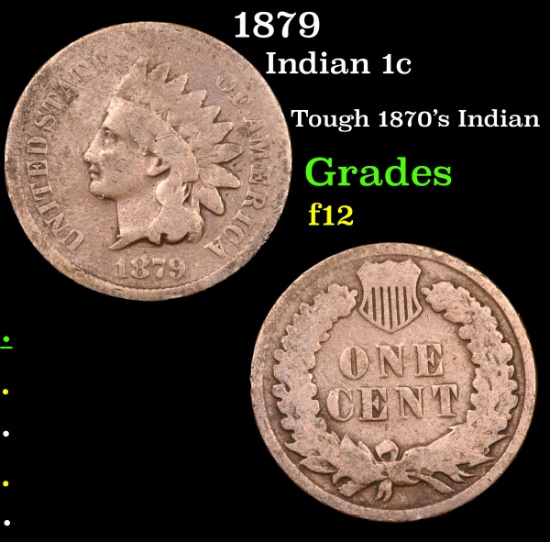 1879 Indian Cent 1c Grades f, fine