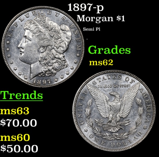 1897-p Morgan Dollar $1 Grades Select Unc