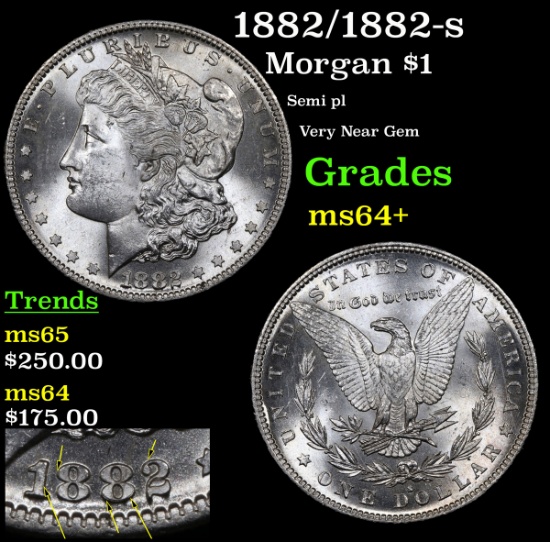 1882/1882-s Morgan Dollar $1 Grades Choice+ Unc