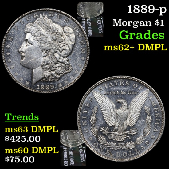 1889-p Morgan Dollar $1 Grades Select Unc+ DMPL