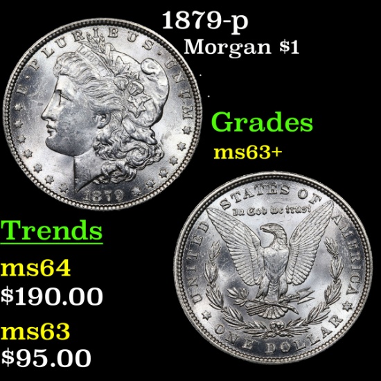 1879-p Morgan Dollar $1 Grades Select+ Unc