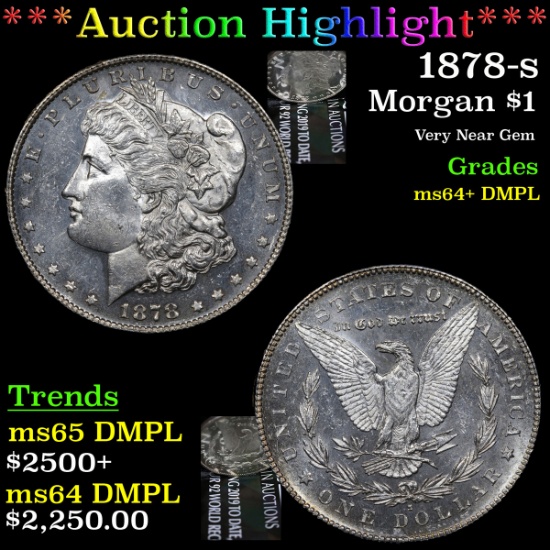 ***Auction Highlight*** 1878-s Morgan Dollar $1 Graded Choice Unc+ DMPL By USCG (fc)