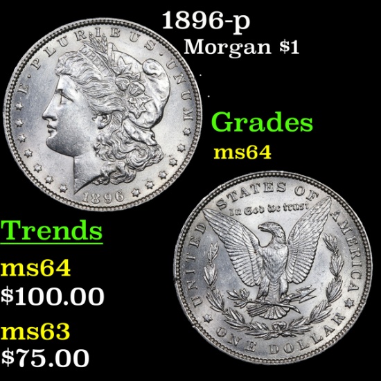 1896-p Morgan Dollar $1 Grades Choice Unc