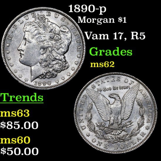 1890-p Morgan Dollar $1 Grades Select Unc