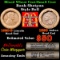 Mixed small cents 1c orig shotgun roll, 1920-d Wheat Cent, 1890 Indian Cent other end