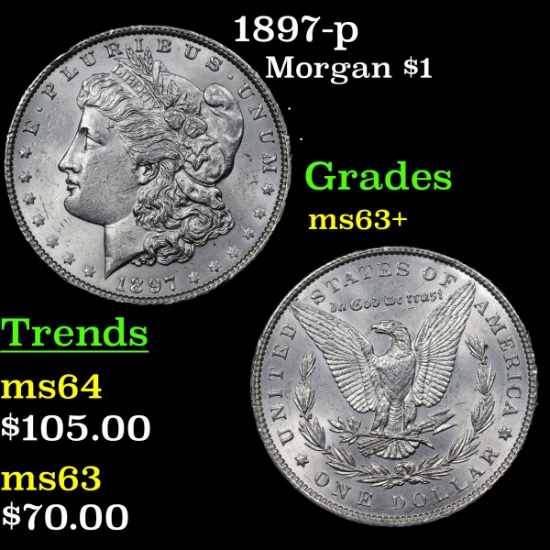 1897-p Morgan Dollar $1 Grades Select+ Unc