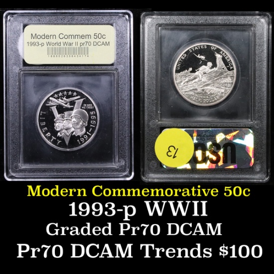 1991-1995-p WWII Modern Commem Half Dollar 50c Graded GEM++ Proof Deep Cameo By USCG