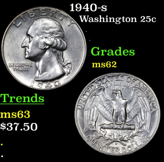 1940-s Washington Quarter 25c Grades Select Unc