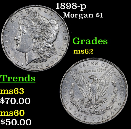 1898-p Morgan Dollar $1 Grades Select Unc