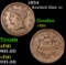 1854 Braided Hair Large Cent 1c Grades vf++